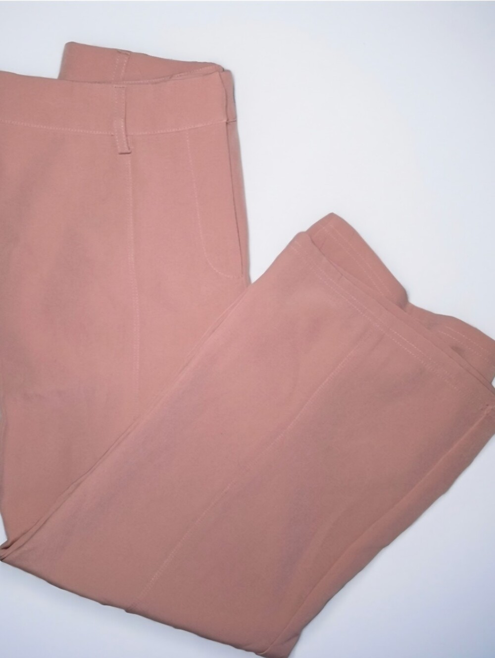 AVEC LES FILLES Dusty Rose Seam Front Wide Leg Cropped Trousers
